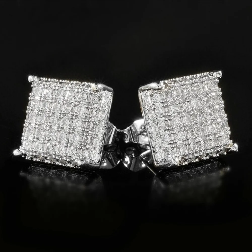 Gold or sliver diamond earrings